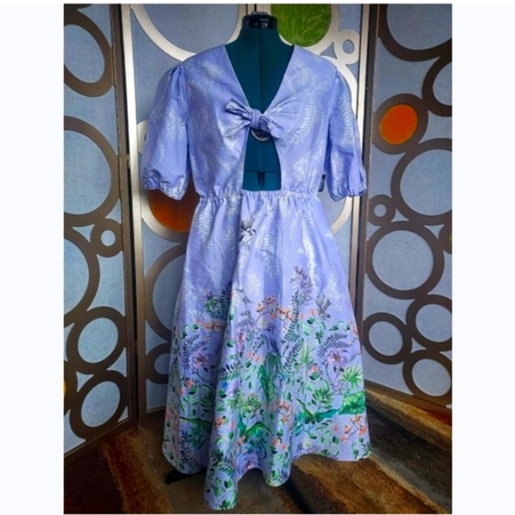 Lavender floral print dress by INC International Concepts with tie front - Picture 4 of 16